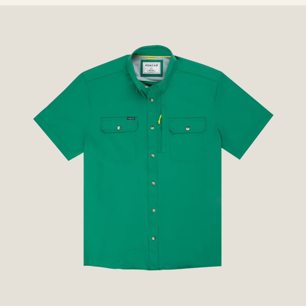 PONCHO Men's Green Button Down Shirt THE MAGNOLIA COLORWAY 3XL